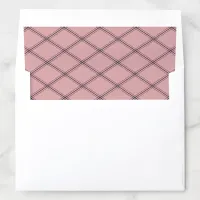 Navy Blue Diamond Line Art on Blush Pink Envelope Liner