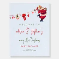 Little Christmas Santa Baby Shower Welcome Sign