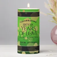 Elegant 66th Titanite Wedding Anniversary Pillar Candle