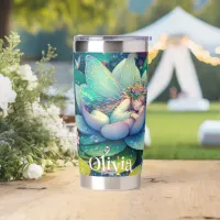 Fairy Sleeping on a Flower Fairytale Personalized Insulated Tumbler