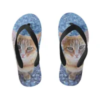 Cute red kitten kid's flip flops