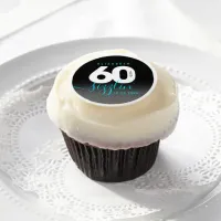Modern Girly Ice Blue 60 and Sizzling Edible Frosting Rounds