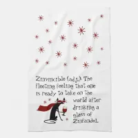 That Zinvincible feeling funny wine quote Kitchen Towel
