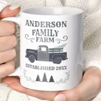 Farmhouse Christmas Tree Family Farm Personalized Coffee Mug