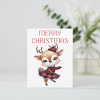 Dancing Reindeer Calf - Christmas Card