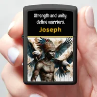 Brave warrior with eagle symbols zippo lighter