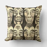 Ancient Aztec Mayan Warriors in Dramatic Style Throw Pillow