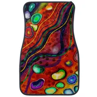 Red, Blue, Copper, Purple, Green Abstract  Car Floor Mat