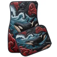 Majestic Whales: Sea’s Embrace Car Floor Mat