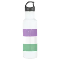 Thumbnail for Gender Queer Green, Purple, White LGBTQ+ Stainless Steel Water Bottle