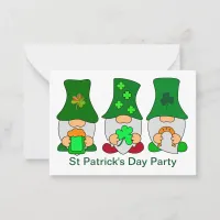 St Patricks Day Party Gnomies Invitation Note Card