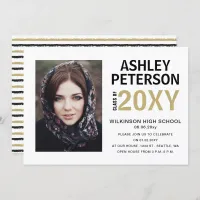 Classy Modern Stylish Elegant Photo Graduation Inv Invitation