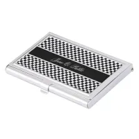 Black and White Checkerboard ID148 Case For Business Cards