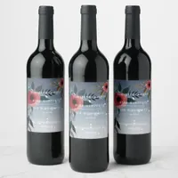 Poppy of Love" Wedding Invitation Collection Wine Label