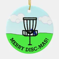 Merry Disc-Mas Funny Disc Golf Christmas Ceramic Ornament