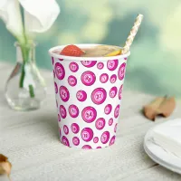 Bingo Party Cute Pink and White Patterned Paper Cups