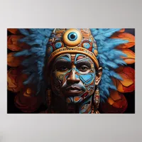 Aztec Abstract Vibrant Tribal Fusion Art Poster