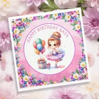 Ballet Themed Girl's Birthday Party Napkins