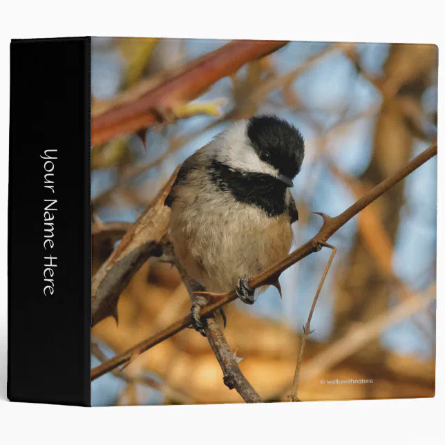 Cute Hopeful Black-Capped Chickadee Songbird Binder