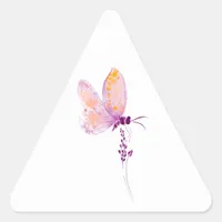 Purple butterfly  triangle sticker