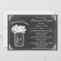 Chalkboard Mason jars Wedding Rehearsal Invites