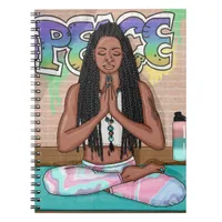 Urban Art | Pretty Woman doing Meditation  Notebook