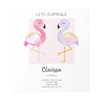 BUDGET Cute Flamingo Girly Birthday Invitation Notepad