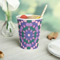 Vintage multicolor pattern paper cups