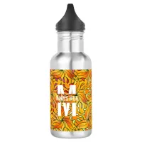 Coloring Page Custom White Monogram & Quote Stainless Steel Water Bottle