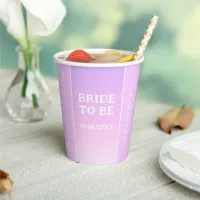 Bridal Shower Pastel Pink And Lilac Bride To Be Paper Cups