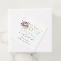 Little Dragon Halfway to One Blue 6 Month Birthday Favor Tags