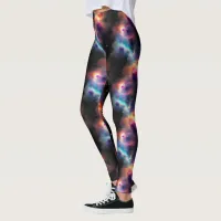 Stellar Symphony Galactic Nebulas Pattern Leggings