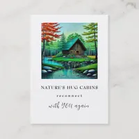 *~* QR Cabin Magical Stream  Rustic Cottage AP49  Business Card