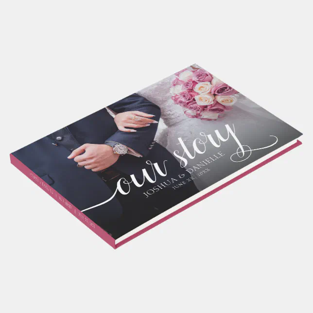 Elegant Our Story Photo Wedding Handwritten Guest Book