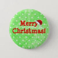 Merry Christmas  Santa Claus Hat Button