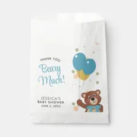 Baby Boy Shower Thank You Beary Much Blue Balloons Favor Bag