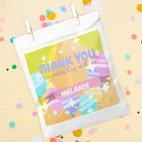 Thank You Birthday Colorful Balloons Sparkles Favor Bag