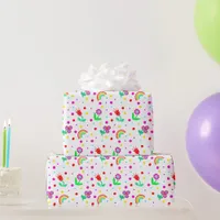 Flowers, Flowers and Polka Dots Girl's  Wrapping Paper