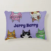 cat crazy cosy cats accent pillow