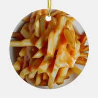 Best Cheesy Christmas | Funny Cheese Fries Ceramic Ornament