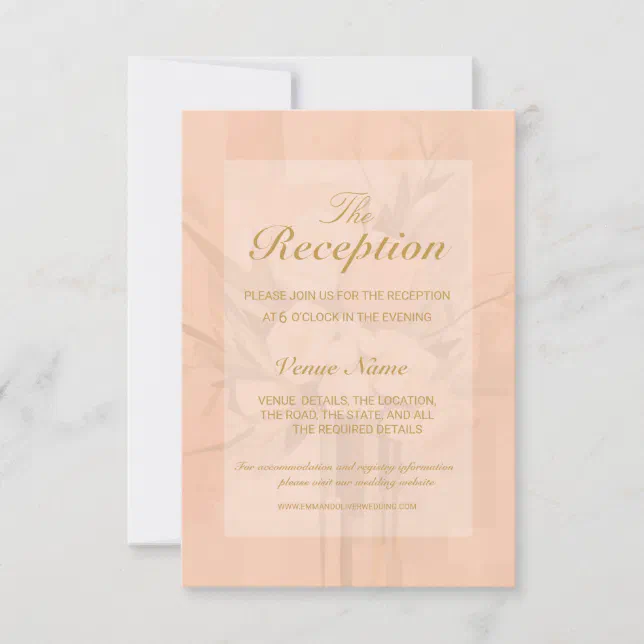 Trendy Elegant Wedding Reception Enclosure Card