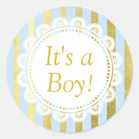 Its a Boy!l, Blue and Gold Baby Sticker