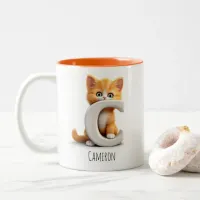 Letter C Cat Alphabet Monogram Coffee Mug