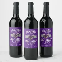 You Have My Heart Pink Personalized Wine Label