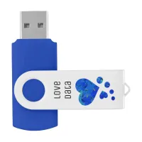 Blue Acrylic Hearts USB Flash Drive