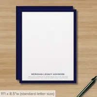 Sophisticated Blue and Gold Business Letterhead