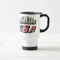 Arkansas Picture and USA Flag Text Travel Mug