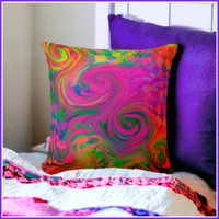 [Phantasmagoria] Warped Swirling Colors  Throw Pillow