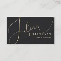 Professional Script Black and Gold Business Card