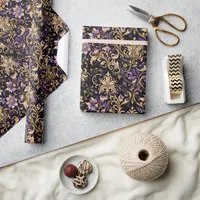 Colorful,Extravagant,Purple and Gold  Wrapping Paper